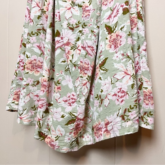 En Saison Maris Green Floral Midi Dress Medium tie back ruffle flowy retro sage - Picture 7 of 13